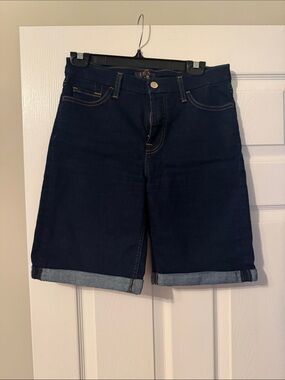 Dark Blue Denim Bermuda Shorts - JEN